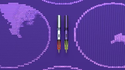 Still image of LAMY al-star / denim & aubergine / special edition 2025 by Büro Achter April / Michael Fragstein