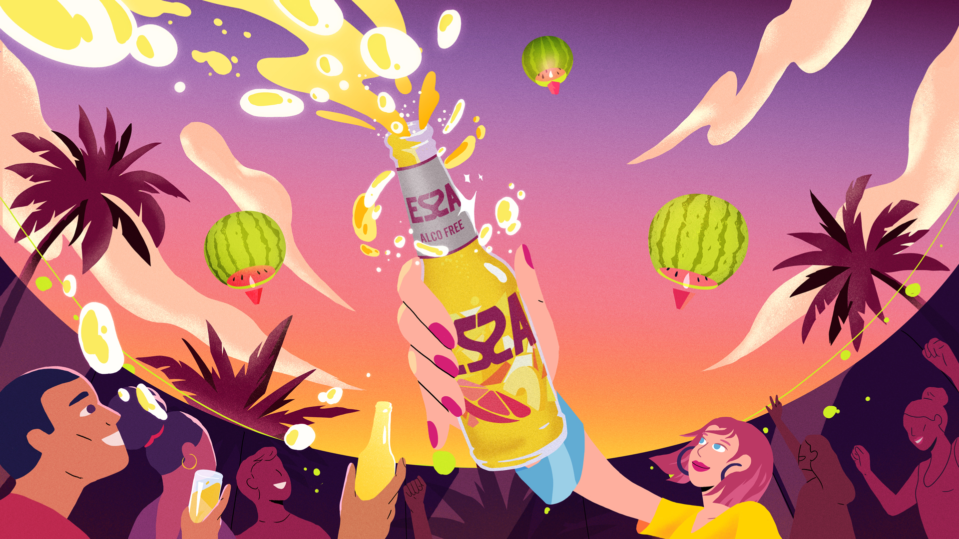 ESSA – Party Noise in Every Bubble by Mellow Studio, a nominee on Motion Design Awards
